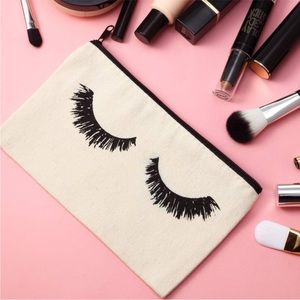 Makeup bags with eye lashes